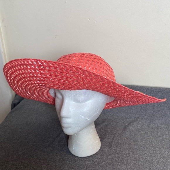 Woman's Wide Brim Straw Hat with Multicolored Ribbon - Picture 3 of 10